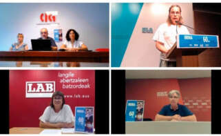Rueda de prensa ELA, LAB, CIG e Intersindical Catalana - CIG