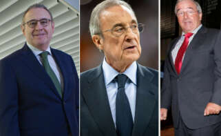 De izquierda a derecha, José Luis Suárez (Copasa), Florentino Pérez (ACS) y Jacinto Rey (San José)
