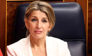 La vicepresidenta segunda y ministra de Trabajo y Economía Social, Yolanda Díaz, en una sesión de control al Gobierno, en el Congreso de los Diputados