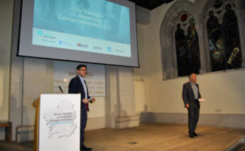 Fernando de Llano y Marcelino Fernández Mallo, durante la presentación del Atlas