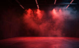 ilustración con una sala con humo