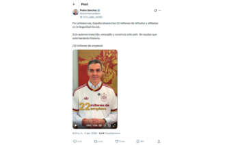 captura del tweet de Pedro Sánchez con el video en el que habla de los 22 millones de afliados