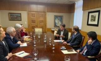 El secretario xeral del PSdeG, José Ramón Gómez Besteiro, en reunión con el secretario de Industria, Jordi García Brustenga / PSdeG