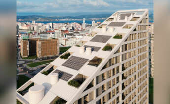 vista del edificio del proyecto Residencial Caleida