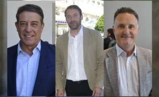 José Ramón Gómez Besteiro, secretario xeral del PSdeG, Gonzalo Trenor, portavoz de Medio Ambiente del PP en el Parlamento de Galicia, y Nicolás Esmorís, director ejecutivo de Veolia Agua en Galicia / Pablo Ares Heres