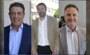 José Ramón Gómez Besteiro, secretario xeral del PSdeG, Gonzalo Trenor, portavoz de Medio Ambiente del PP en el Parlamento de Galicia, y Nicolás Esmorís, director ejecutivo de Veolia Agua en Galicia / Pablo Ares Heres