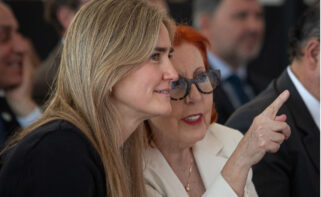 La vicepresidenta tercera y ministra para la Transición Ecológica y el Reto Demográfico, Sara Aagesen, durante la inauguración de la nueva interconexión eléctrica a 400 kV entre España y Portugal, en Arbo (Pontevedra). - Adrián Irago - Europa Press
