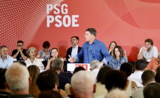 José Ramón Gómez Besteiro, secretario xeral del PSdeG, en el comité nacional del partido, que arranca la campaña electoral de cara a las municipales de 2027
