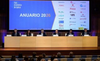 Acto de presentación del Anuario 2026 del Foro Económico de Galicia, en la sede de Afundación, en A Coruña