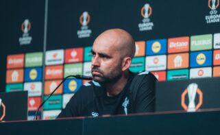 Claudio Giráldez, en la rueda de prensa previa a un partido de UEFA Europa League / RC Celta