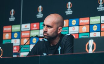 Claudio Giráldez, en la rueda de prensa previa a un partido de UEFA Europa League / RC Celta