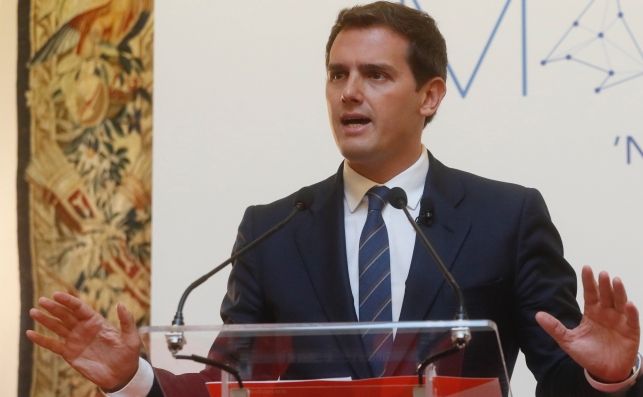 El presidente de Ciudadanos, Albert Rivera, en una conferencia de Madrid Foro Empresarial, el 13 de septiembre de 2018. Foto: EFE/FA