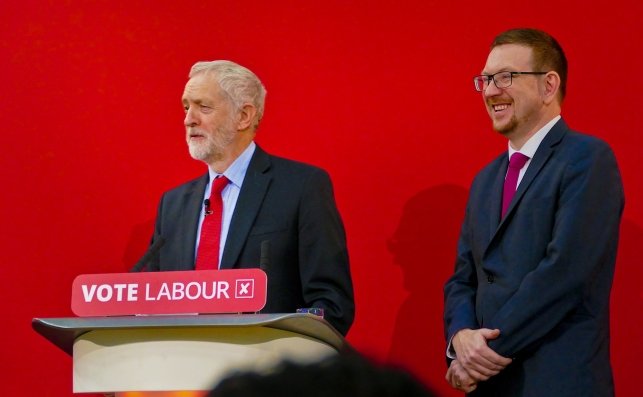 Jeremy Corbyn, Leader of the Labour Party UK with Andrew Gwynne MP