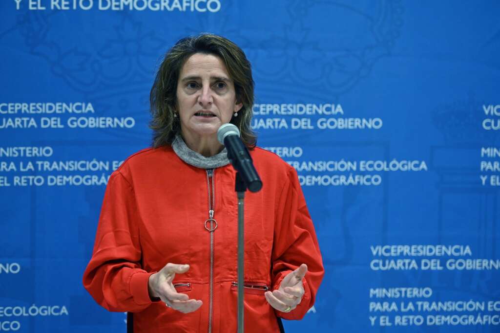 La ministra de Transición Ecológica, Teresa Ribera, en un acto en Madrid el 18 de diciembre de 2020 | EFE/FV/Archivo