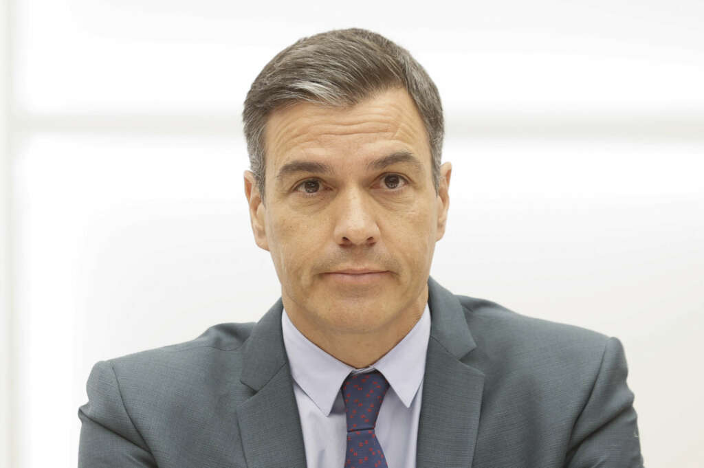 GRAF3038. MADRID, 04/07/2022.- El presidente del Gobierno, Pedro Sánchez durante la reunión de la Ejecutiva Federal del PSOE celebrada este lunes en la sede del partido en Madrid. EFE/ Emilio Naranjo