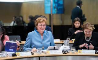 La presidenta de la Comisión de Control Presupuestario del Parlamento Europeo que visita España, Mónika Hohlmeier. Foto: Ministerio de Asuntos Económicos.