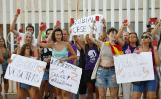 Manifestación feminista para pedir la destitución del presidente de la Real Federación Española de Fútbol, Luis Rubiales. EFE/Mariscal