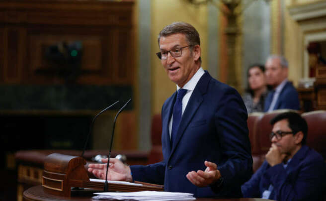 El presidente del PP, Alberto Núñez Feijóo. EFE/Juan Carlos Hidalgo