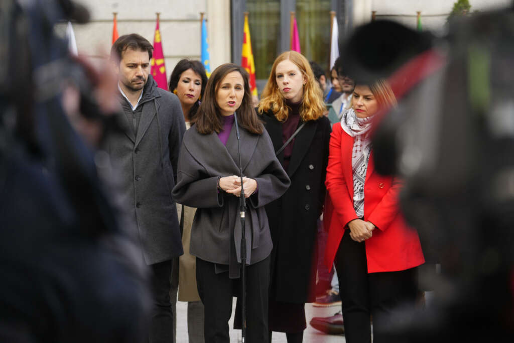 Rueda de prensa de Belarra tras la escisión de Podemos. EFE/ Borja Sanchez-Trillo