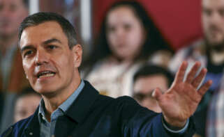 LUGO, 27/01/2024.-El secretario general del PSOE y presidente del Gobierno, Pedro Sánchez, en un acto de precampaña en Lugo en el que arropa al candidato del PSdeG a la Presidencia de la Xunta, José Ramón Gómez Besteiro.- EFE/ Eliseo Trigo