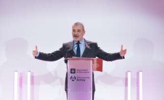 (Foto de ARCHIVO) El alcalde de Barcelona, Jaume Collboni, interviene durante la entrega de entradas para el MWC, en el Cibernàrium 22@, a 27 de febrero de 2025, en Barcelona, Catalunya (España). Durante el acto, se ha realizado la entrega de invitaciones para el Mobile World Congress (MWC) 2025, que se celebrará del 3 al 6 de marzo en Barcelona, a 200 alumnos de Barcelona Activa. David Zorrakino / Europa Press 27 FEBRERO 2025;ENTRADAS;REGALO;ENTREGA;MWC 27/2/2025