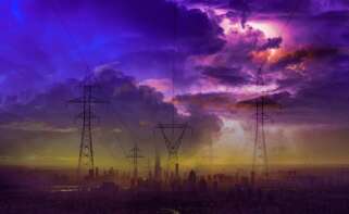 Unos postes eléctricos