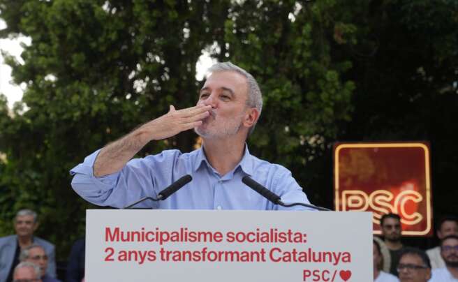 (Foto de ARCHIVO) El alcalde de Barcelona, Jaume Collboni, interviene durante un acto del PSC por los dos años de mandato municipal, a 13 de junio de 2025, en Barcelona, Catalunya (España). David Zorrakino / Europa Press 13 JUNIO 2025;PSC;ILLA;ECUADOR DE MANDATO;MUNICIPIOS;CATALUÑA; 13/6/2025