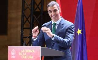 El presidente del Gobierno, Pedro Sánchez, durante la presentación del Plan Nacional de Acción Cultural en el Exterior, en el Instituto Cervantes, a 29 de mayo de 2026, en Madrid (España). Este plan pretende impulsar la internacionalización de la cultura y el patrimonio españoles a través de tres ejes básicos: la defensa de los derechos culturales y el acceso a la cultura como bien público mundial; el desarrollo de la diplomacia cultural española como herramienta para la paz, y la promoción de nuestras industrias culturales y creativas en los mercados extranjeros. Eduardo Parra / Europa Press 29/5/2026