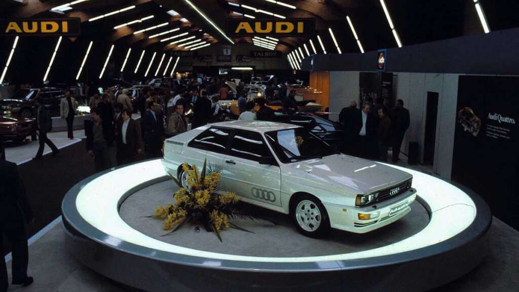 Presentación del Audi quattro en el Salón de Ginebra de 1980