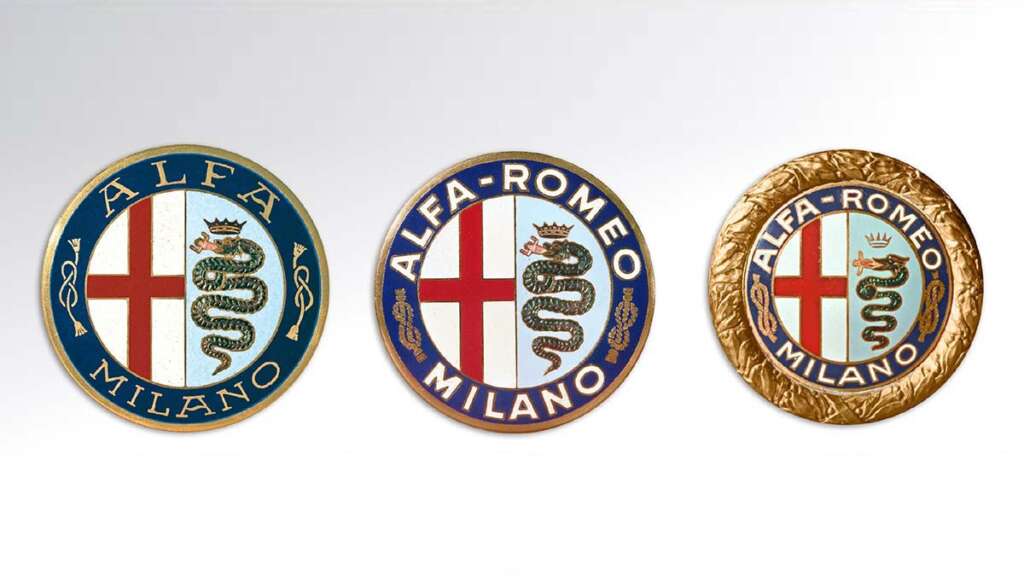 El logo de Alfa nace en 1910, y en 1920 se transforma tras fusionarse Anonima Lombarda Fabbrica di Automobili (Alfa) con la Società in accomandita semplice Ing. Nicola Romeo e Co. Desde 1925, una corona de laurel refleja la victoria de Alfa Romeo en un Grand Prix.