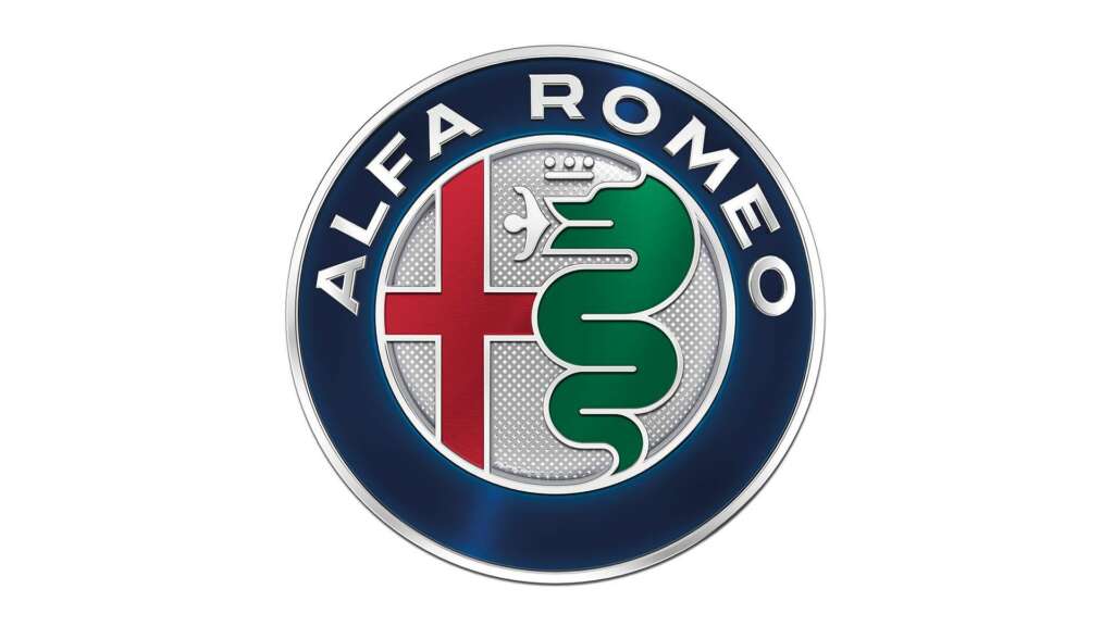 El último rediseño del logo de Alfa Romeo data de 2015. Se descartan los tonos dorados y se suprime la partición que separa la cruz del biscione,