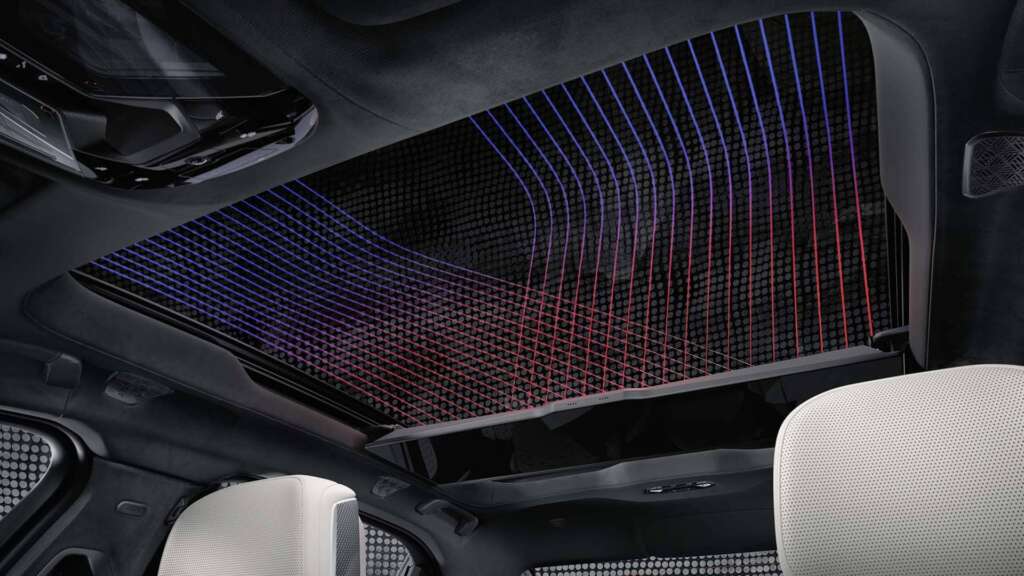 Techo panorámico con filamentos LED en el BMW Serie 7.