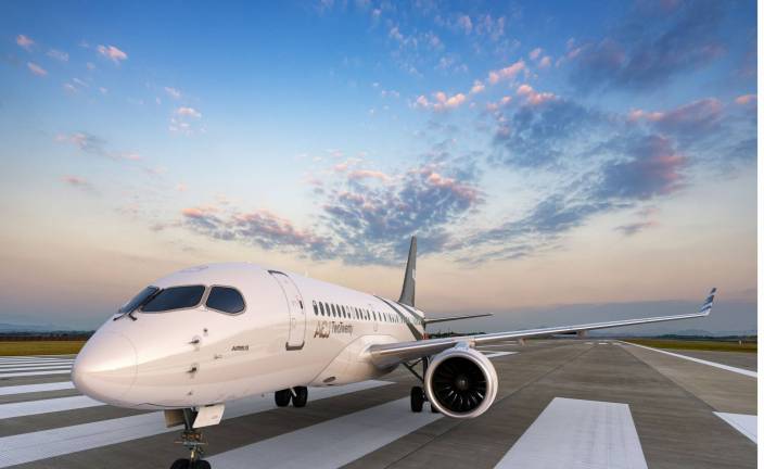 El A220, el más pequeño de la familia de Airbus. Foto Airbus