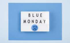 Un cartel con las palabras "Blue Monday"