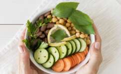 Un plato de comida vegana