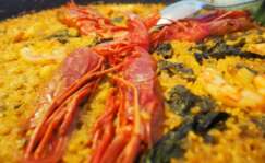 Arroz con carabineros y algas