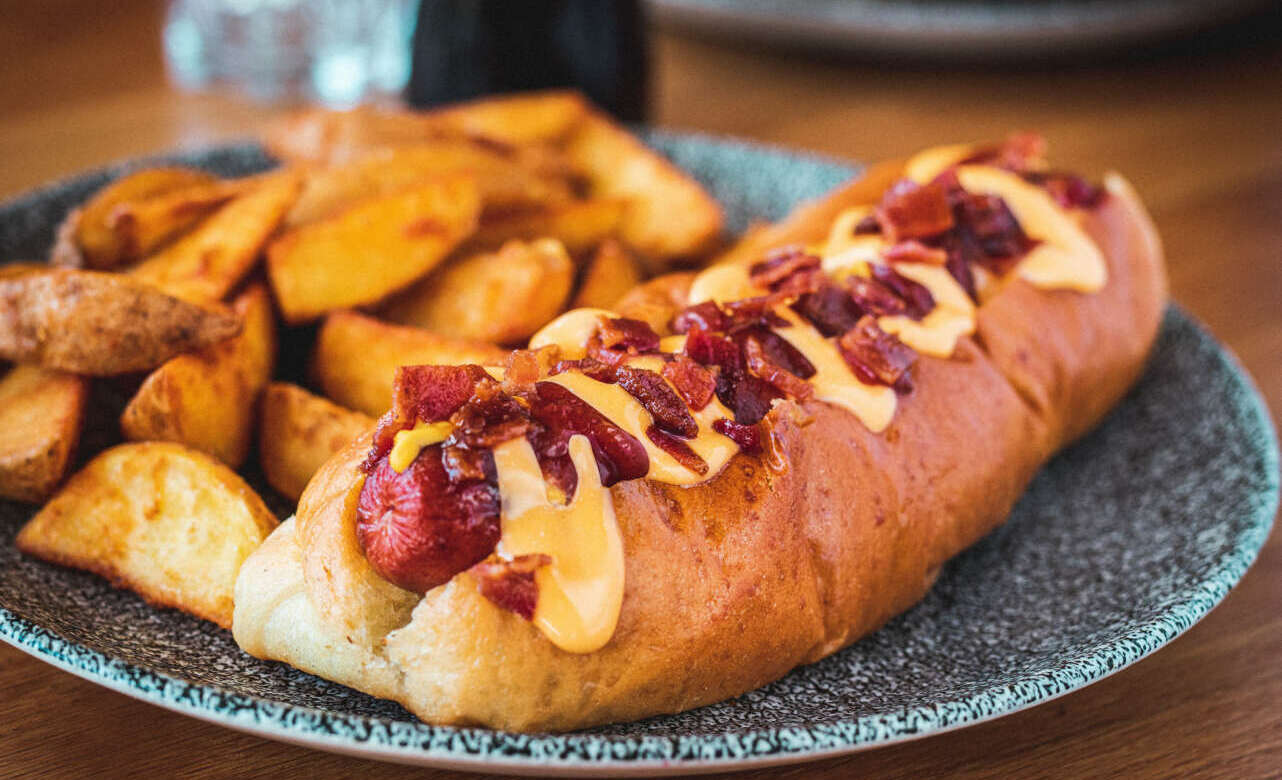 Hot dog gourmet en New York Burger