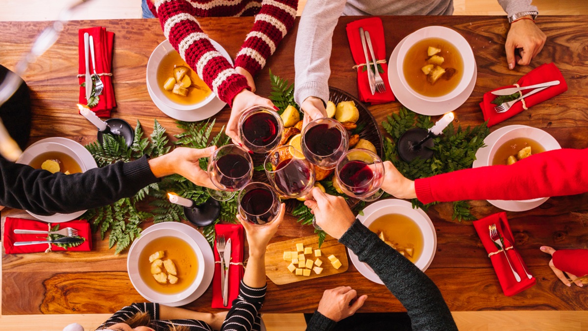 Una cena de Navidad con la familia