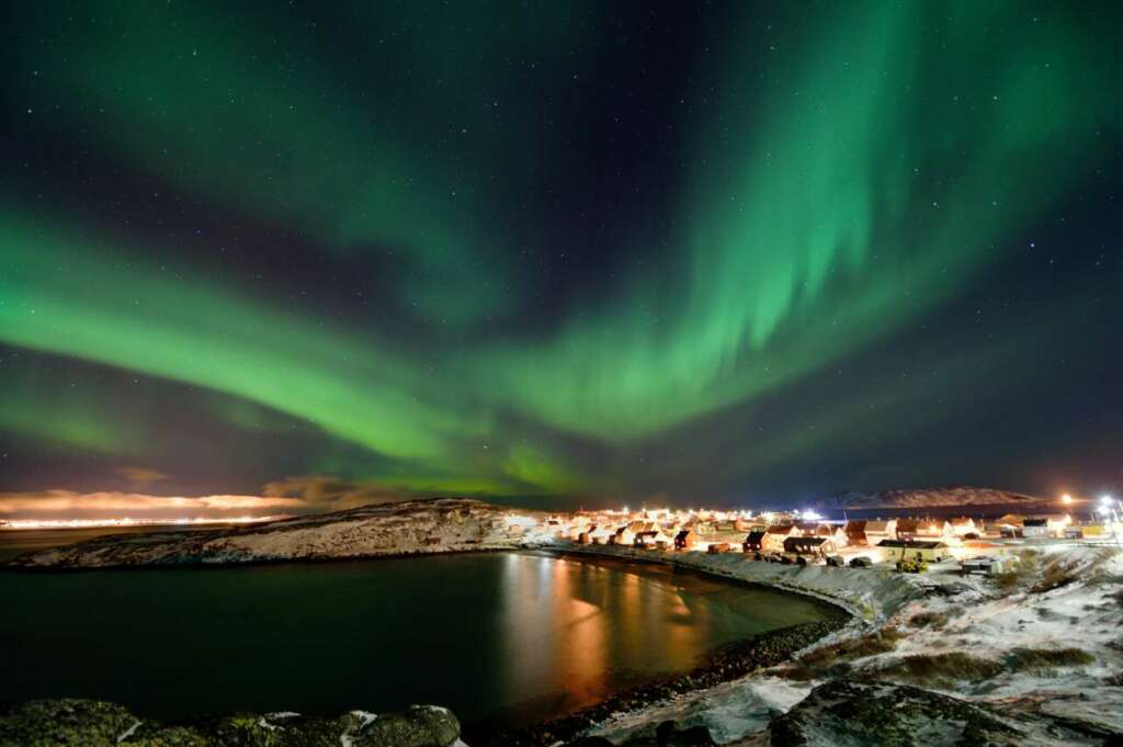 Aurora boreal sobre Noruega