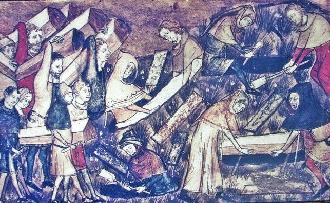 Peste negra en una pintura medieval