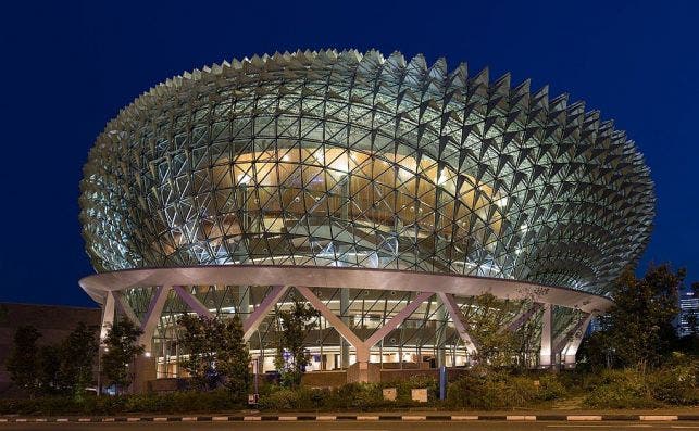 1024px Esplanade Theatres on the Bay Singapore at blue hour