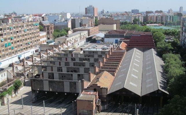 1200px Foto de las Cocheras de Cuatro Caminos desde el Hotel Metropolitan