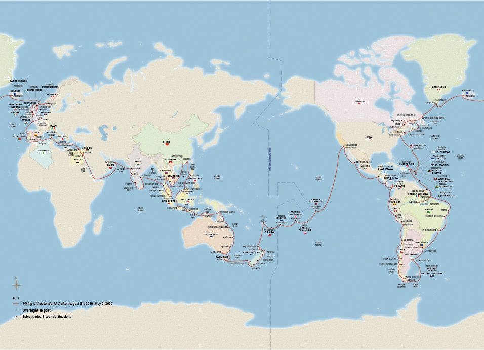 2019 2020 Ultimate World Cruise. Imagen: Viking Cruises.