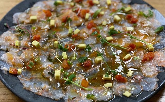 3 Carpaccio de gambas de Ibiza