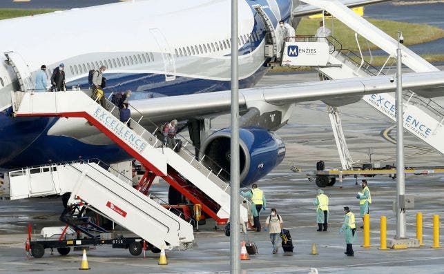 El A340 de Hi Fly aterriza tras mÃ¡s de 16 horas de vuelo. Foto: Hi Fly