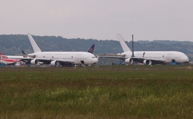 Dos A380 desarmados. Este programa fue una de las decepciones histÃ³ricas de Airbus.