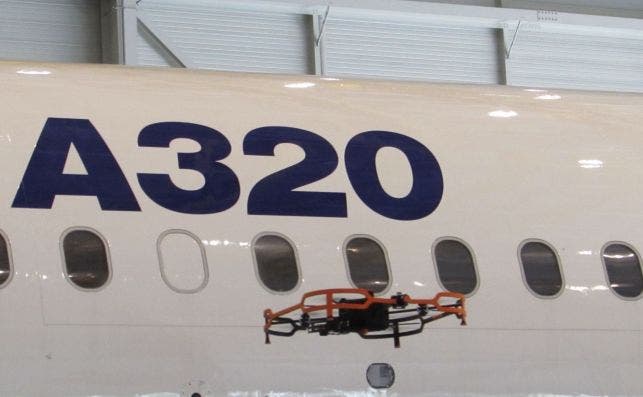 El dron para la inspecciÃ³n de aeronaves de Airbus. FotografÃ­a: Airbus.