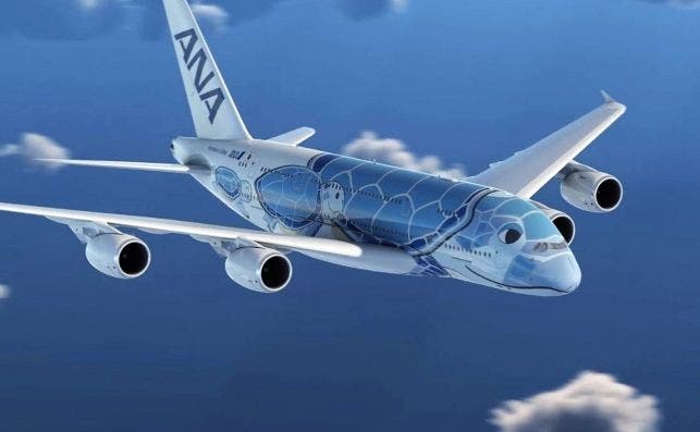 Los A380 de ANA se presentan como tortugas marinas voladoras.