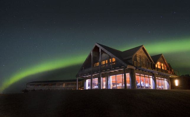 Aurora boreal en el Hotel RangaÌ. 