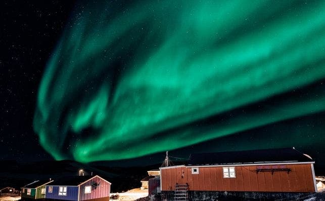 Aurora boreal en Ittoqqotoormiit. Foto Hoteles.com.